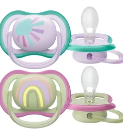 Philips Avent Sutter>Sutter - 2-pak - Ultra Air - Grøn/Lilla m. Print