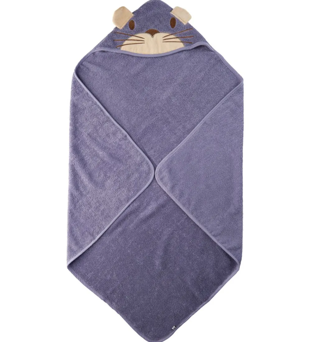 Pippi Baby Babyhåndklæde- Og Poncho>Babyhåndklæde - 83x83 cm - Lavendel m. Kat