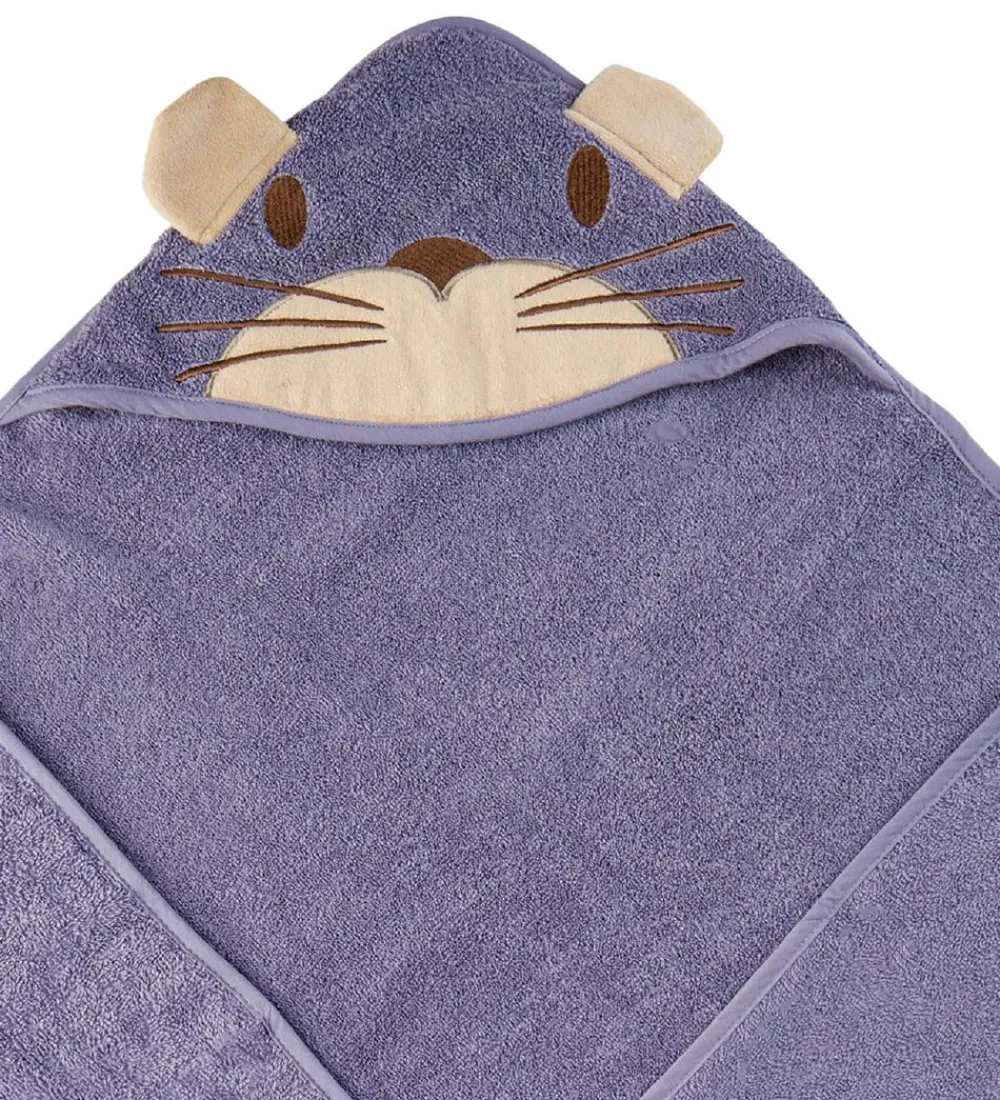 Pippi Baby Babyhåndklæde- Og Poncho>Babyhåndklæde - 83x83 cm - Lavendel m. Kat