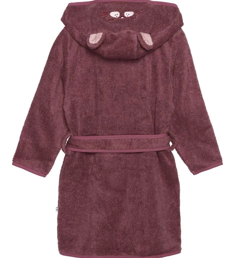 Børn Pippi Baby Badekåber|Badekåbe - Old Rose m. Kat