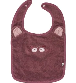 Pippi Baby Hagesmække|Pippi Hagesmæk - Frotté - Rose Brown m. Kat