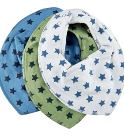 Pippi Baby Savlesmække|Pippi Savlesmæk - 3-pak - Spids - AOP - Grey Dawn