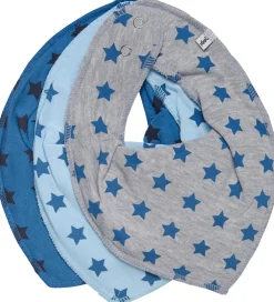 Pippi Baby Savlesmække|Pippi Savlesmæk - 3-pak - Spids - AOP - Dark Navy