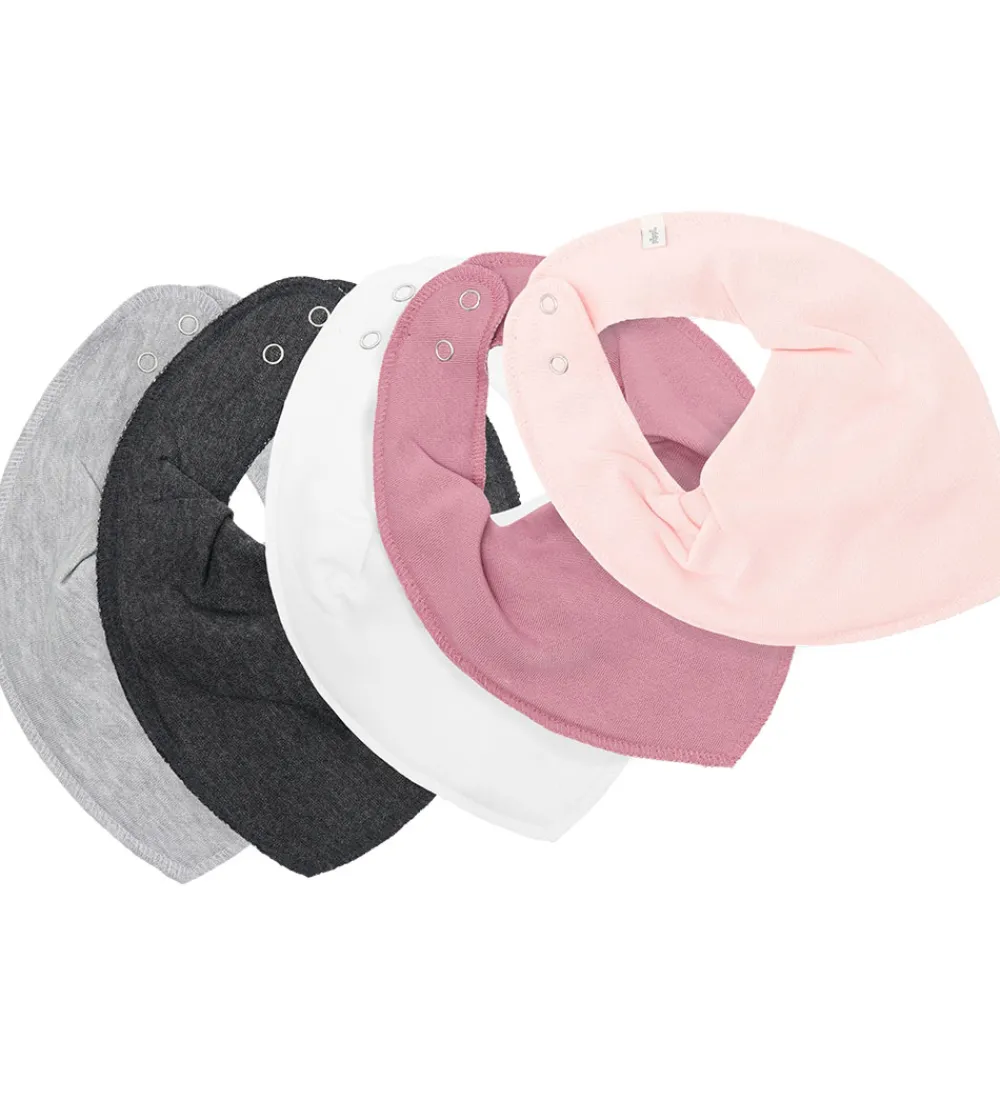 Pippi Baby Savlesmække>Pippi Savlesmæk - Spids - 5-pak - Mauve Orchid