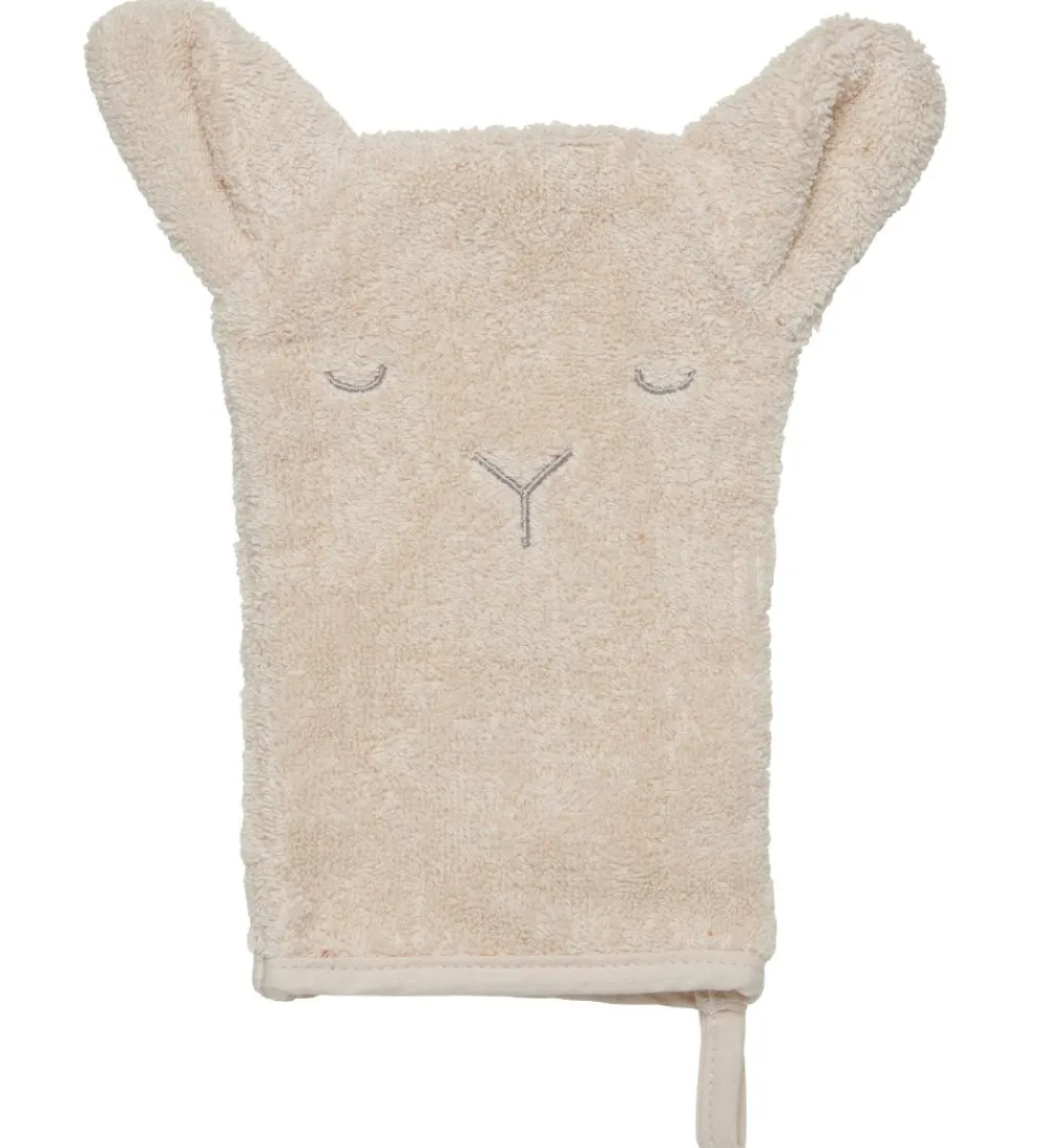 Pippi Baby Vaskeklude>Pippi Vaskehandske - 14x21 cm - Sandshell m. Bjørn