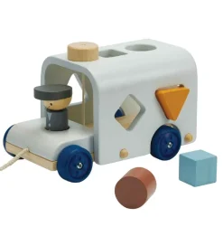 PlanToys Puttekasser>Træklegetøj - Bus m. Puttekasse - Træ/Lyseblå