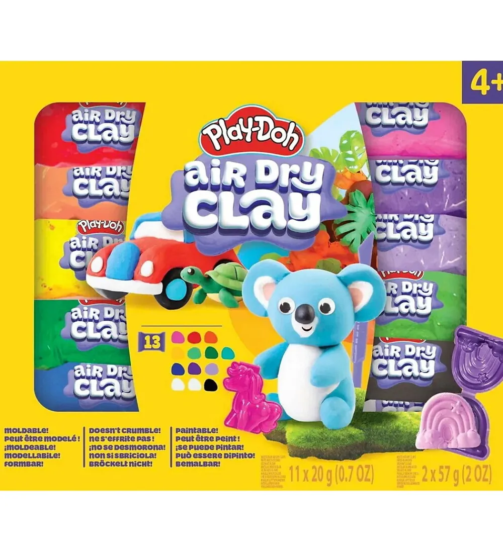 Play-Doh Modellervoks|Kreativ Leg>Modellervoks - Air Dry Clay - 13-pak - Variety Kit