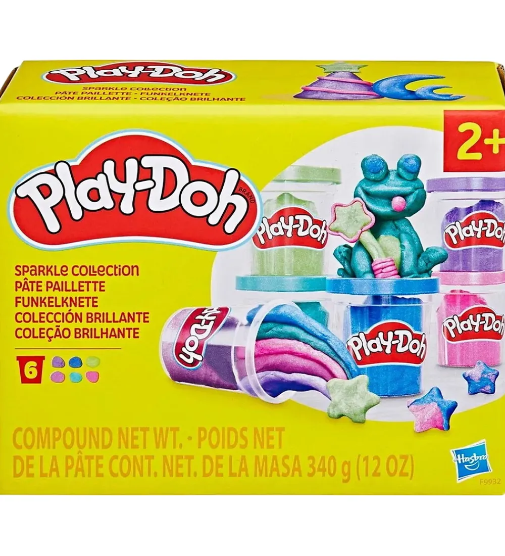 Play-Doh Modellervoks|Modellervokssæt - 6-pak - Sparkle Collection - 340g