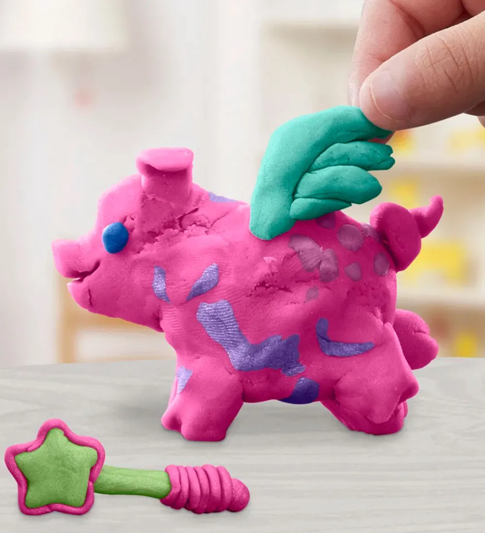 Play-Doh Modellervoks|Modellervokssæt - 6-pak - Sparkle Collection - 340g