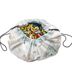 Play&Go Legetæpper Og Legegulve|Babylegetøj|Legetøjstæppe/Opbevaring - 140 cm - 2-i-1 - Worldmap