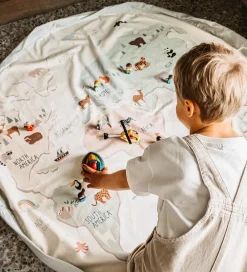 Play&Go Legetæpper Og Legegulve|Babylegetøj|Legetøjstæppe/Opbevaring - 140 cm - 2-i-1 - Worldmap