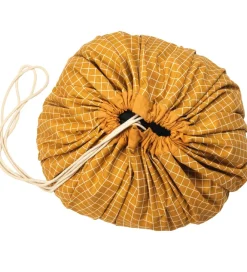 Play&Go Legetæpper Og Legegulve|Legetæppe - Ø140 - Grid Mustard