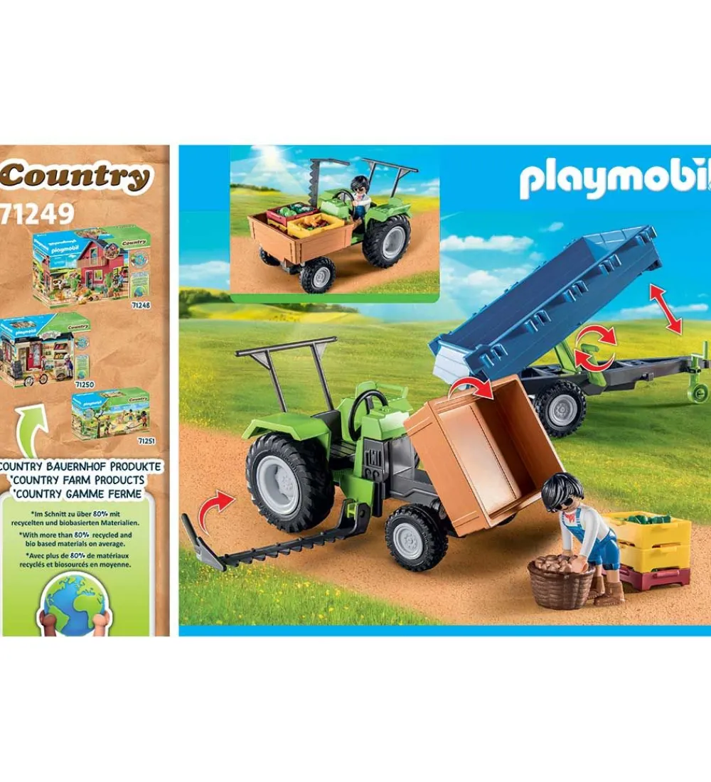 Playmobil Traktorer|Country - Traktor m. Trailer - 71249 - 42 Dele