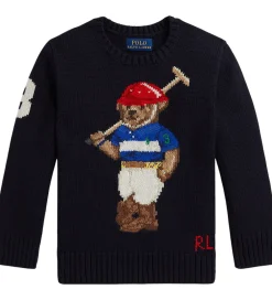 Børn Polo Ralph Lauren Bluser|Drengetøj>Bluse - Strik - RL Navy m. Bamse