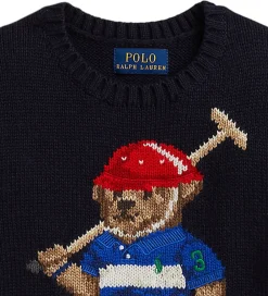 Børn Polo Ralph Lauren Bluser|Drengetøj>Bluse - Strik - RL Navy m. Bamse