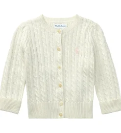 Børn Polo Ralph Lauren Striktrøjer|Cardigan - Strik - Mini Cable - Warm White