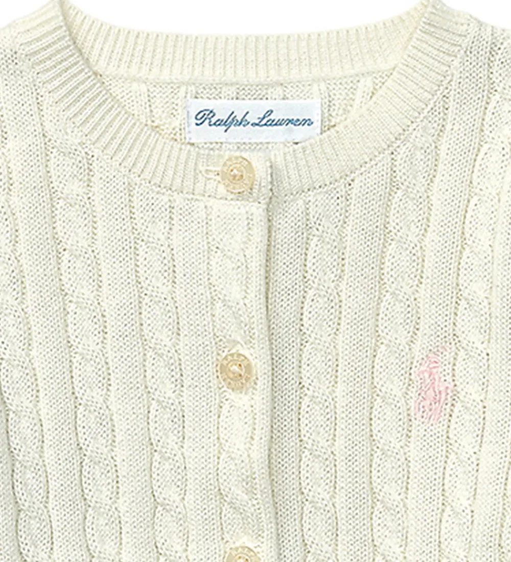 Børn Polo Ralph Lauren Striktrøjer|Cardigan - Strik - Mini Cable - Warm White