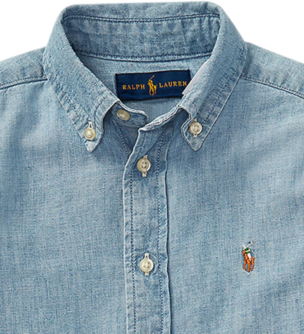 Børn Polo Ralph Lauren Konfirmationstøj|Denimskjorte - Blå