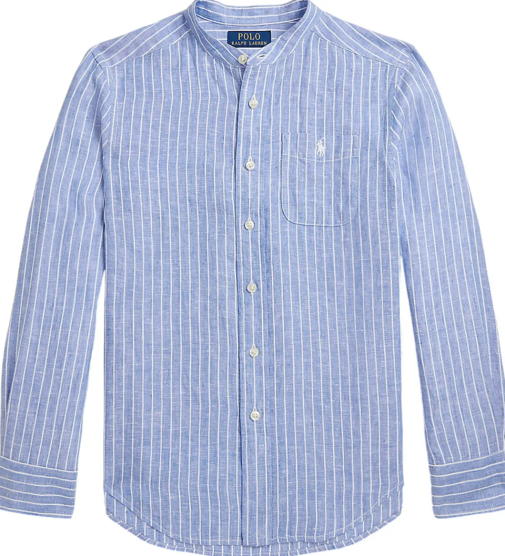 Børn Polo Ralph Lauren Konfirmationstøj>Skjorte - Postboy - Blå/Hvidstribet