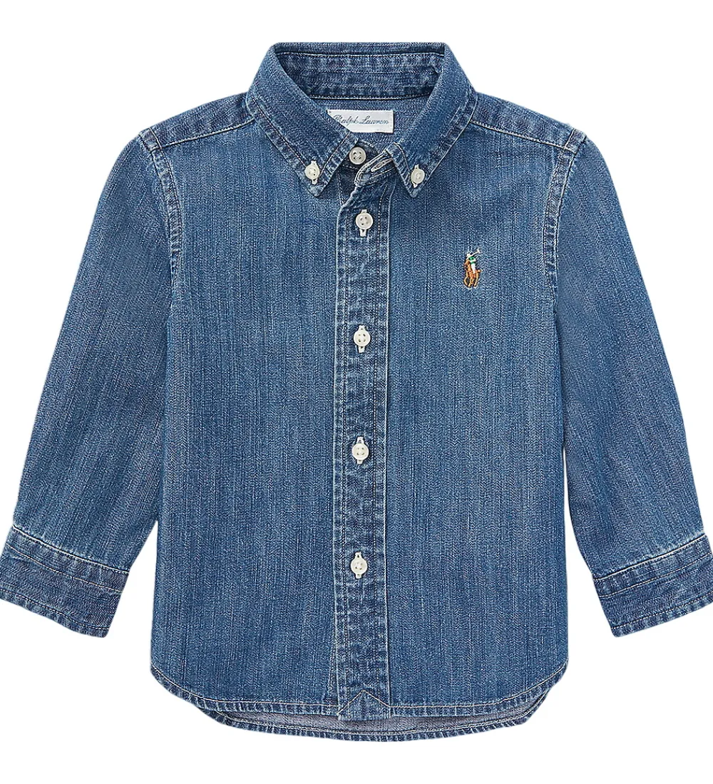 Børn Polo Ralph Lauren Skjorter|Konfirmationstøj|Skjorte - Denim - Dark Blue