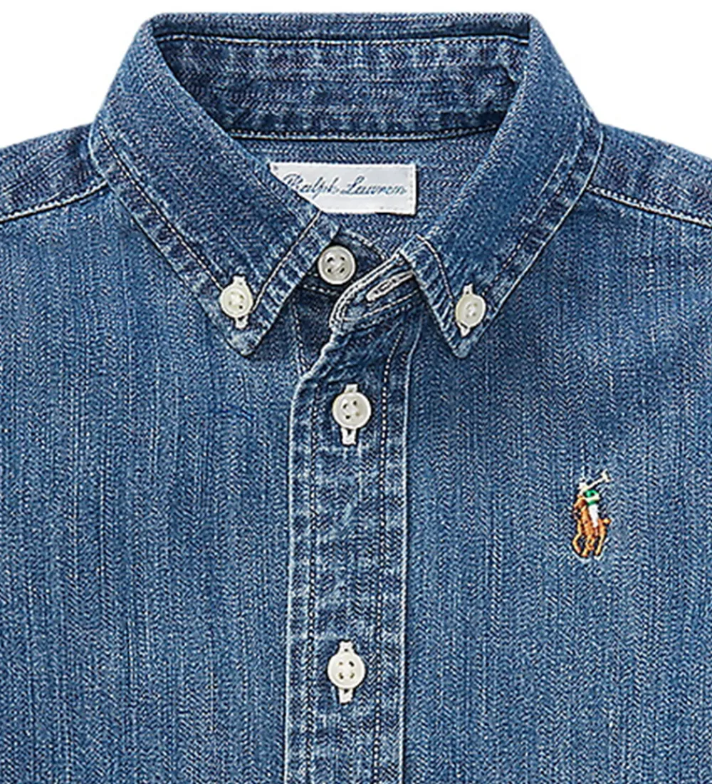 Børn Polo Ralph Lauren Skjorter|Konfirmationstøj|Skjorte - Denim - Dark Blue