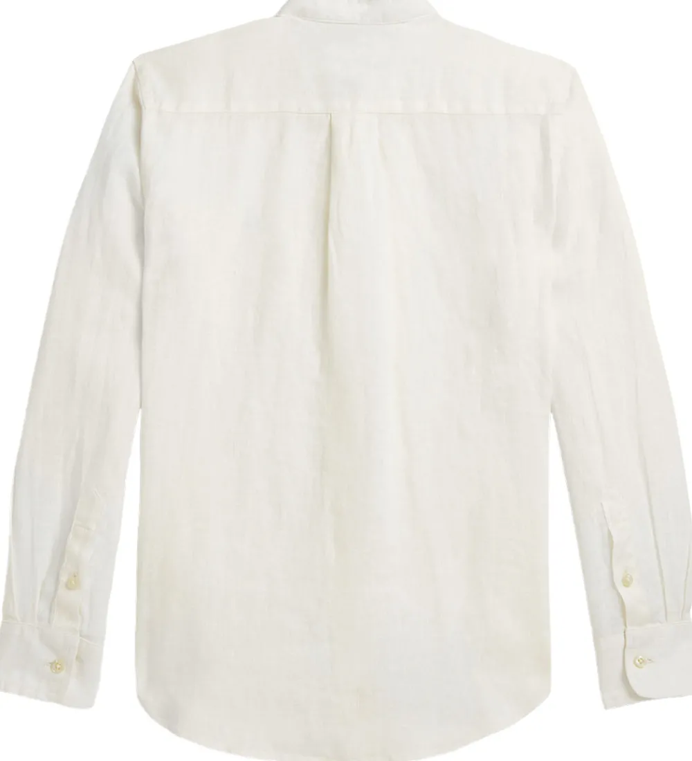 Børn Polo Ralph Lauren Konfirmationstøj|Skjorte - Hør- Postboy - Hvid