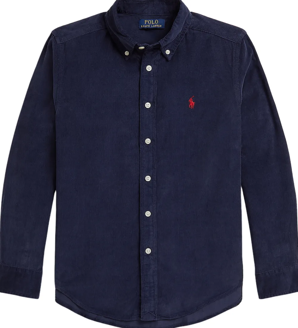 Børn Polo Ralph Lauren Skjorter|Konfirmationstøj|Skjorte - Fløjl - Newport Navy