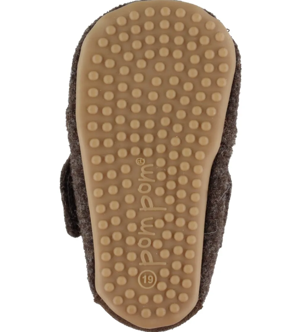 Pom Pom Hjemmesko|Begyndersko>Hjemmesko - Uld - Brun