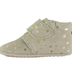 Børn Pom Pom Børnesko Og Babysko|Begyndersko|Skindfutter - Beginners Velcro - Noos - Gold Dot