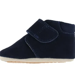 Pom Pom Begyndersko>Skindfutter - Beginners Velcro - Navy Suede