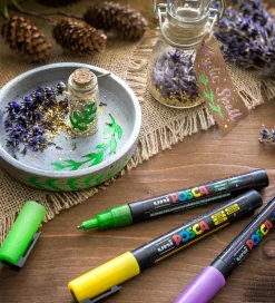 Posca Tuscher Og Farver></noscript>Tuscher - PC-3M - 4 stk. - Orange/Rosa/Rød/Gul m. Glimmer