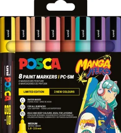 Posca Tuscher Og Farver|Kreativ Leg|Tuscher - PC-5M - 8 stk. - Manga Hero
