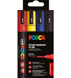 Posca Tuscher Og Farver|Tuscher - PC-5M - 4 stk. - Rød/Gul/Blå/Sort