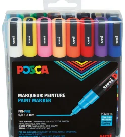 Posca Tuscher Og Farver|Tuscher - PC-3M - 16 stk. - Multifarvet