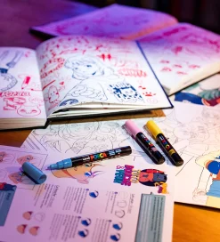 Posca Tuscher Og Farver|Kreativ Leg|Tuscher m. Metalkasse - 20 stk. - Manga Hero