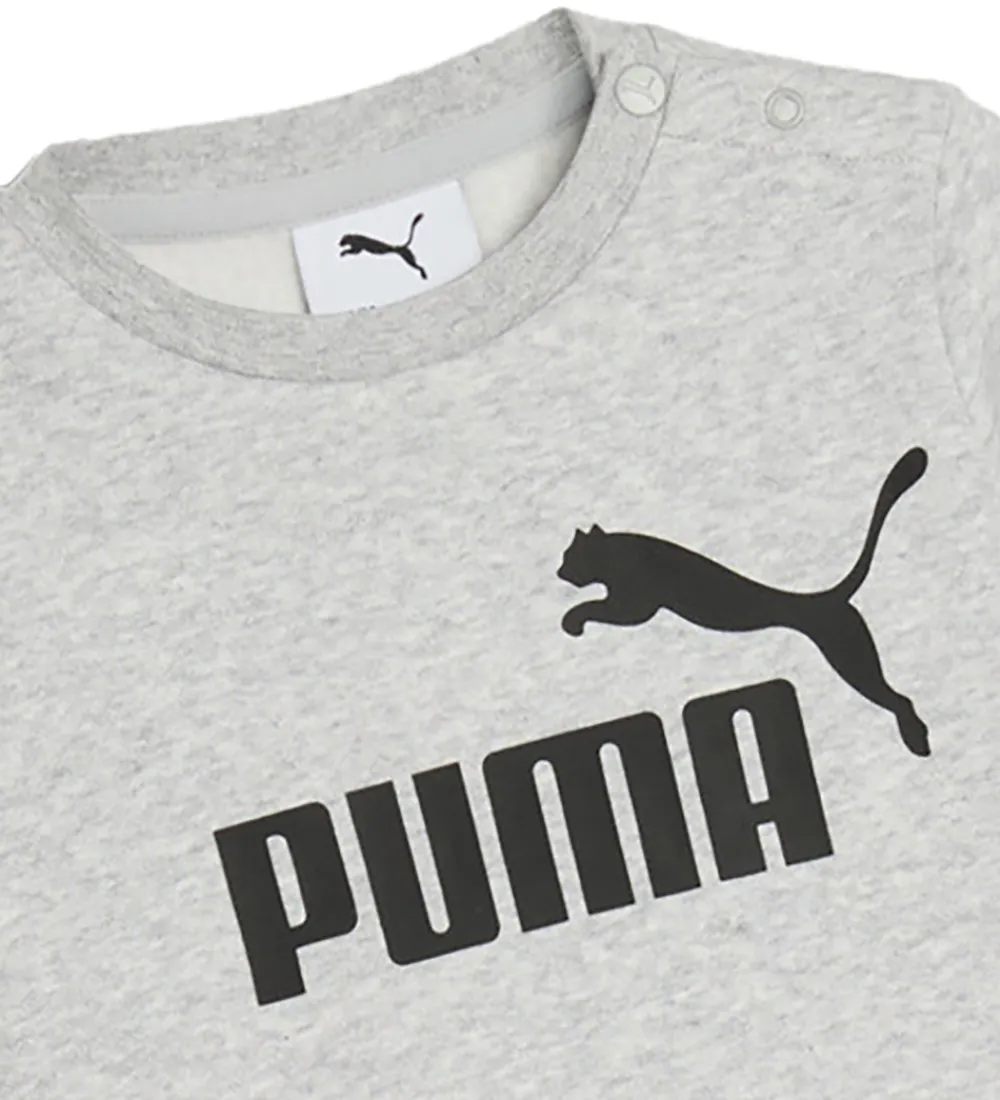 Puma Træningssæt|Sweatsæt - Minicats Ess Crew - Light Gray Heather