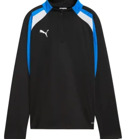 Puma T-Shirts Og Toppe|Træning Og Gymnastik>Træningsbluse m. Lynlås - Sort m. Blå/Hvid