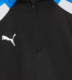 Puma T-Shirts Og Toppe|Træning Og Gymnastik>Træningsbluse m. Lynlås - Sort m. Blå/Hvid