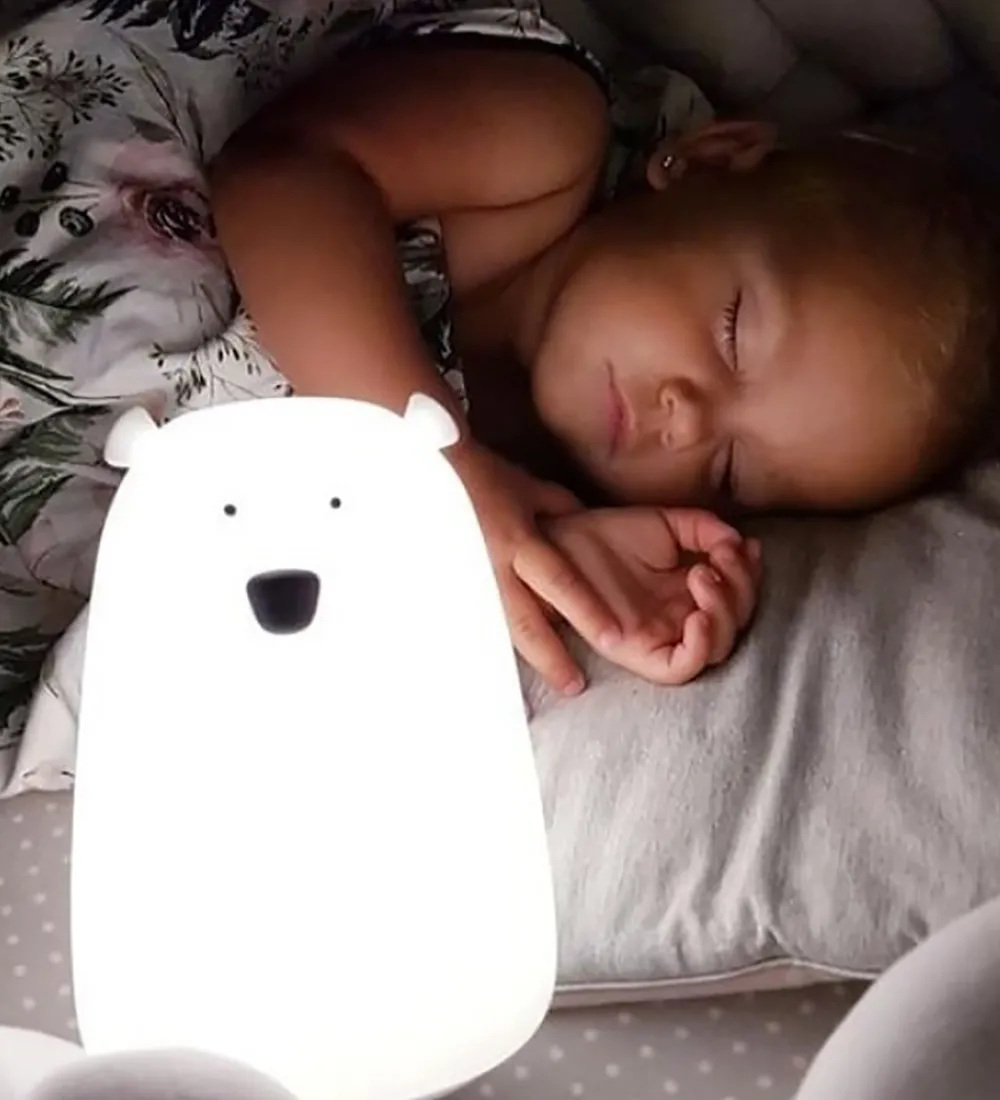 Rabbit & Friends Natlamper|Lampe - 11x17 cm - Stor Bjørn - Blå