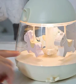 Rabbit & Friends Natlamper|Lampe - 16x13 cm - Karrusel m. Musik - Rosa