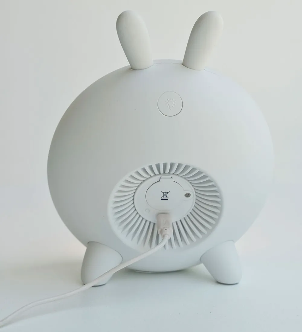 Rabbit & Friends Natlamper|Lamper>Vækkeur m. Lys - Wake Up - 20x15x6 cm - Hvid