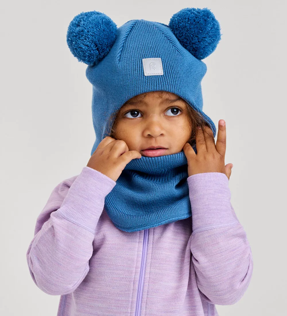 Børn Reima Elefanthuer|Elefanthue - Strik - Vekkuli - 2-Lags - Blue Ocean