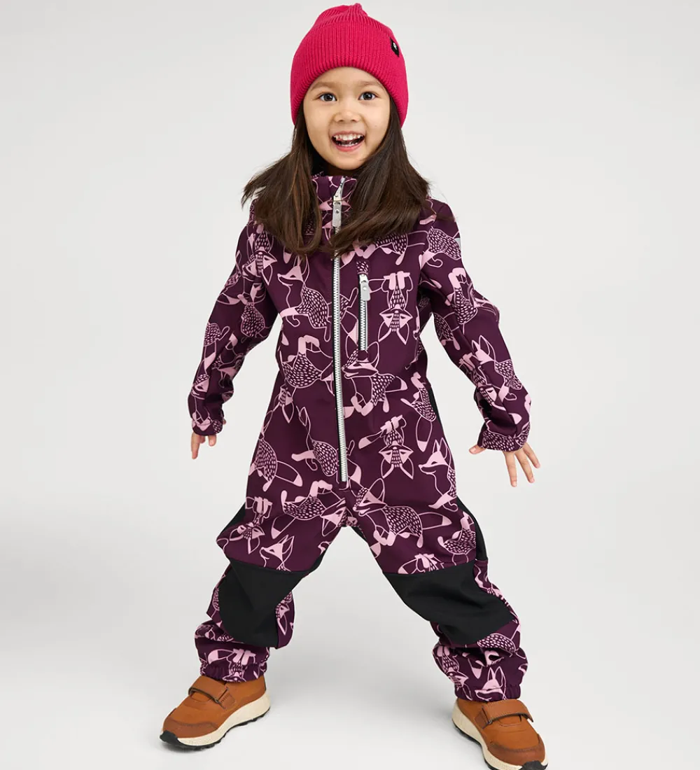 Børn Reima Softshell|Softshelldragt m. Fleece - Nurmes - Lilla m. Ræve