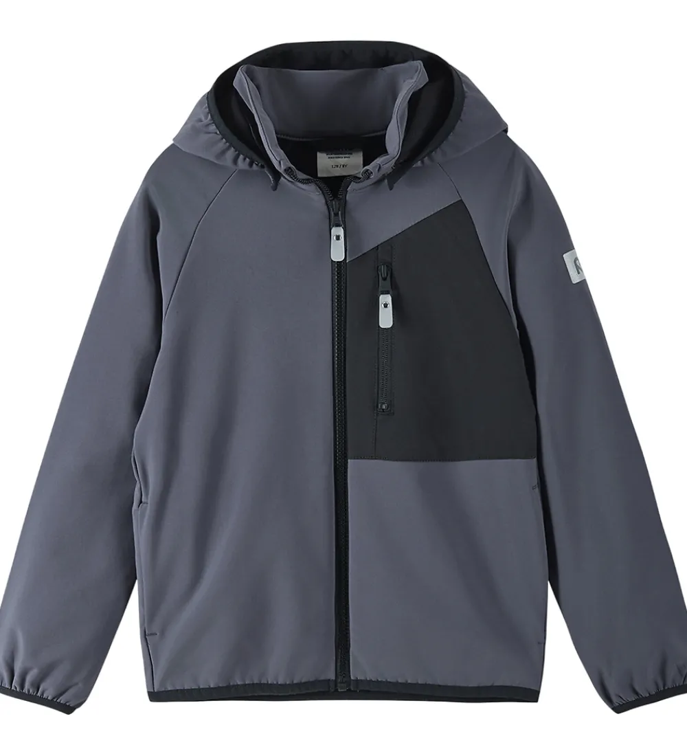 Børn Reima Softshell|Softshelljakke m. Fleece - Mukana - Grå/Sort