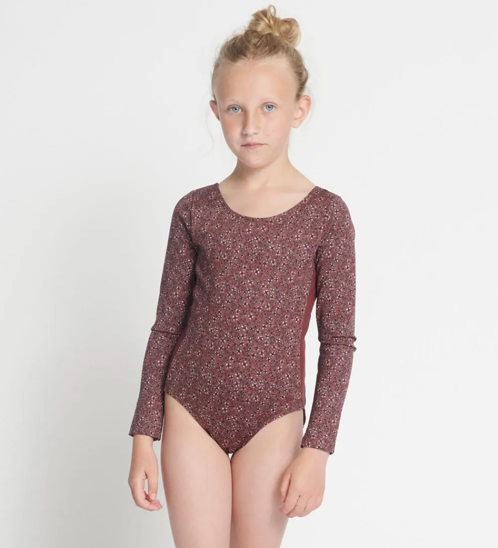 Rethinkit Gymnastiktøj>Gymnastikdragt - Frida - Rose Brown Flowers