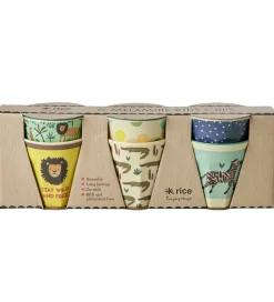 Rice Kop Og Tudekop>Kopper - Melamin - 6 stk. - 160 ml - Blå/Jungle Print