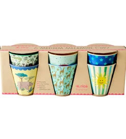Rice Kop Og Tudekop>Kopper - Melamin - 6 stk. - 160 ml - Blå/Funky Prints