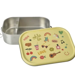 Rice Madkasser>Madkasse - Rustfrit Stål - Stor - 2 Rum - Soft Yellow Unico