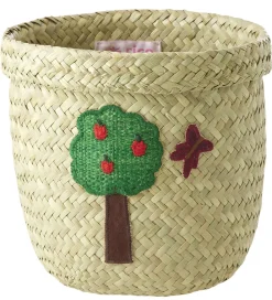 Rice Kurve|Opbevaring>Opbevaringskurv - Raffia/Søgræs - Happy Forest - 15x16 cm -