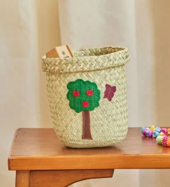 Rice Kurve|Opbevaring>Opbevaringskurv - Raffia/Søgræs - Happy Forest - 15x16 cm -